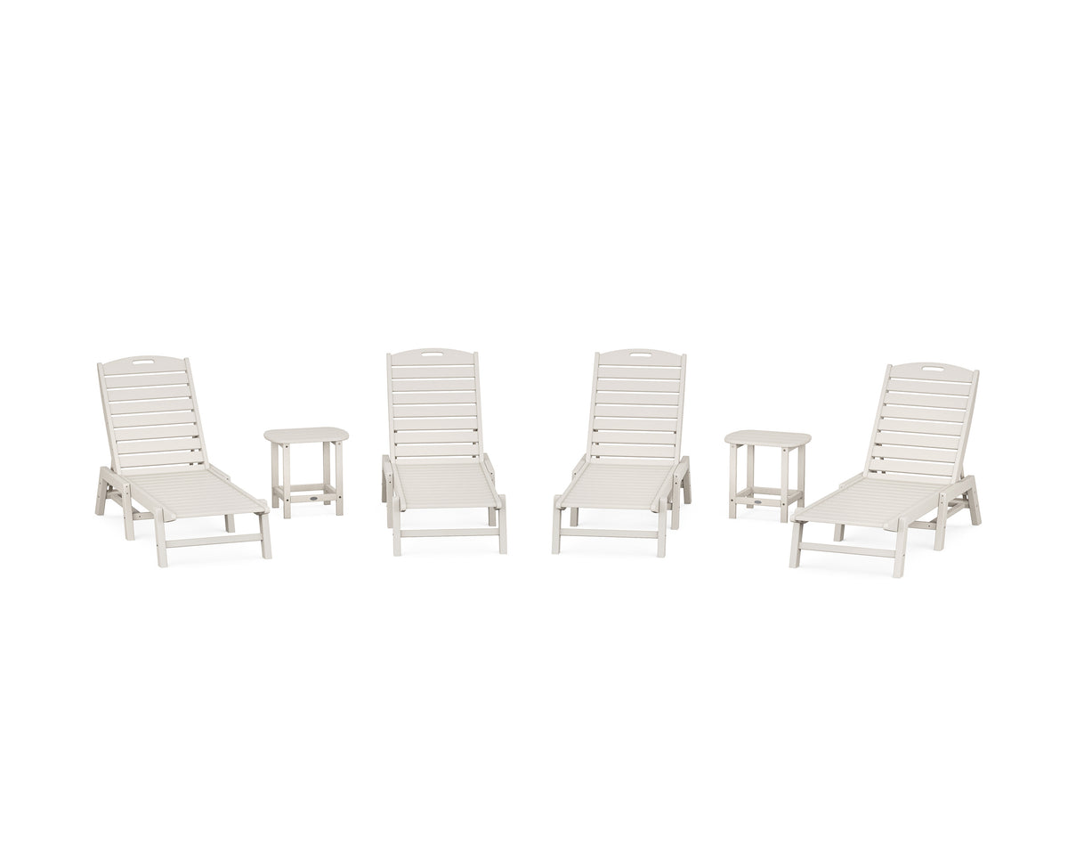 POLYWOOD Nautical Chaise 6-Piece Set in Sand