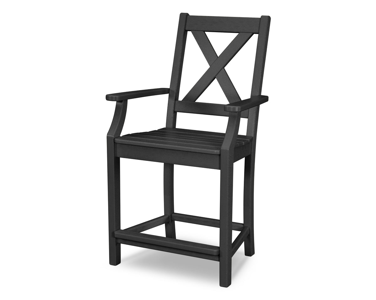 POLYWOOD Braxton Counter Arm Chair in Black