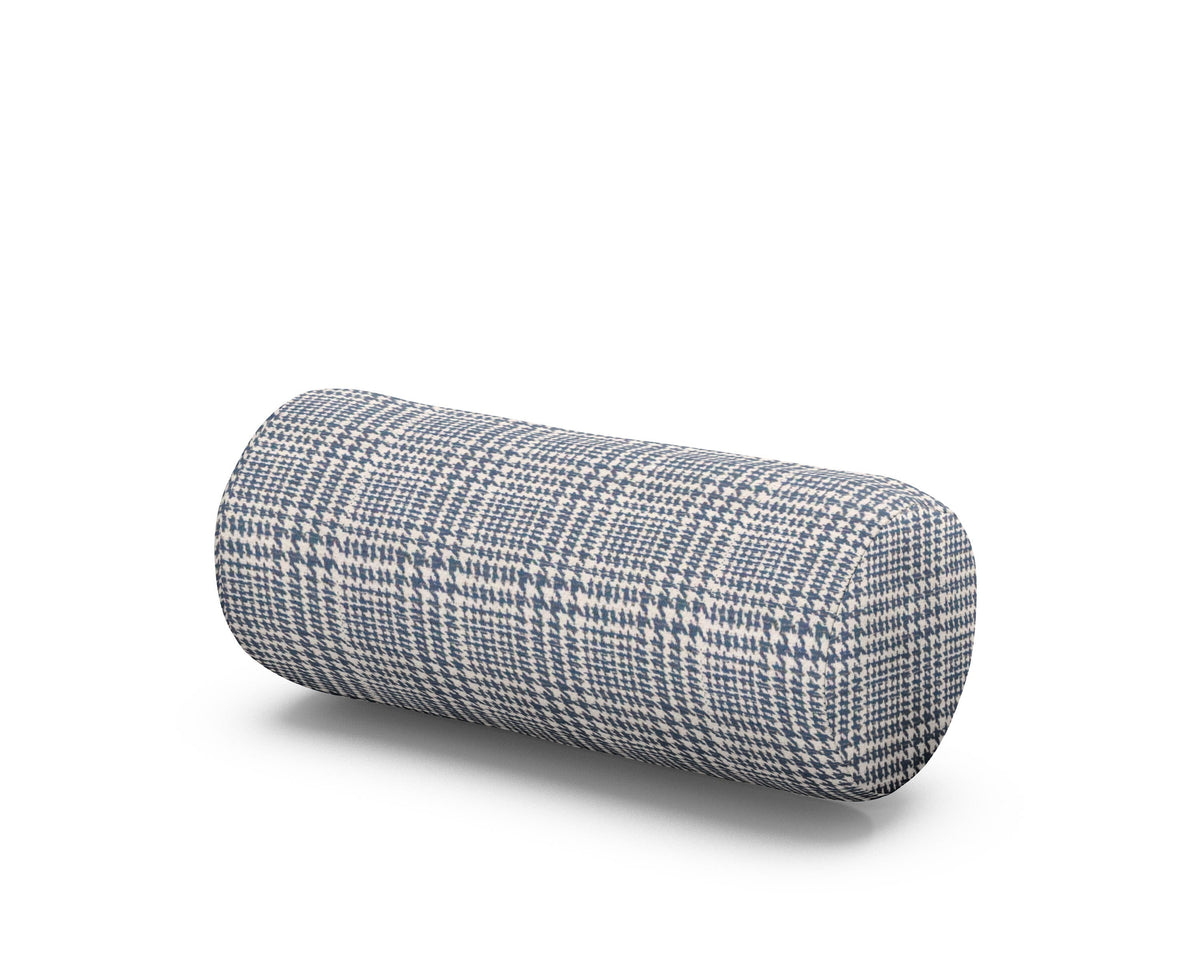 POLYWOOD Outdoor Bolster Pillow in Houndstooth Sky Blue