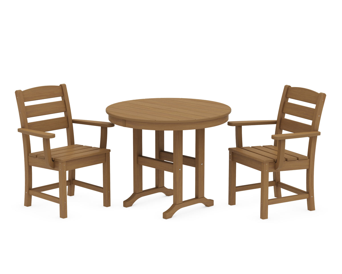 POLYWOOD Lakeside 3-Piece Round Dining Set in Natural