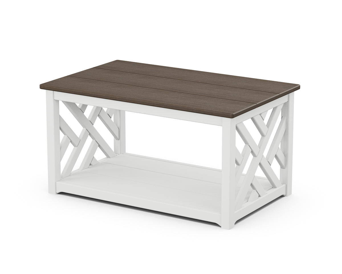 POLYWOOD Chippendale Coffee Table in White / Kona