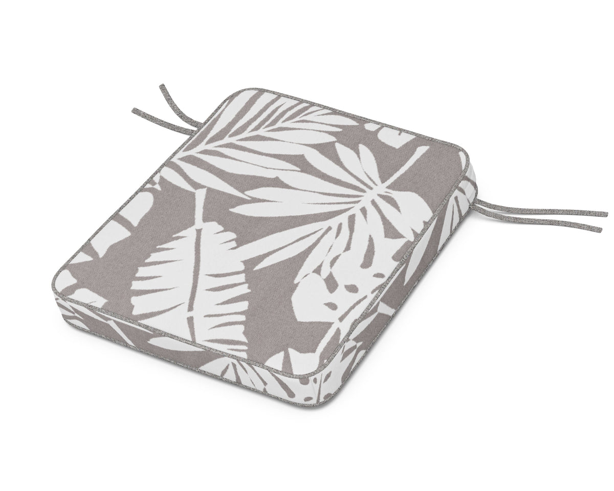 POLYWOOD Chinoiserie Rocker Seat Cushion in Leaf Grey Mist