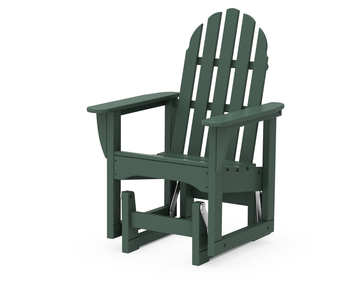 POLYWOOD Classic Adirondack Glider Chair in Green