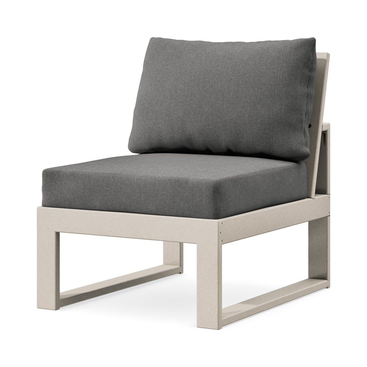 POLYWOOD Modular Armless Chair in Sand / Ash Charcoal