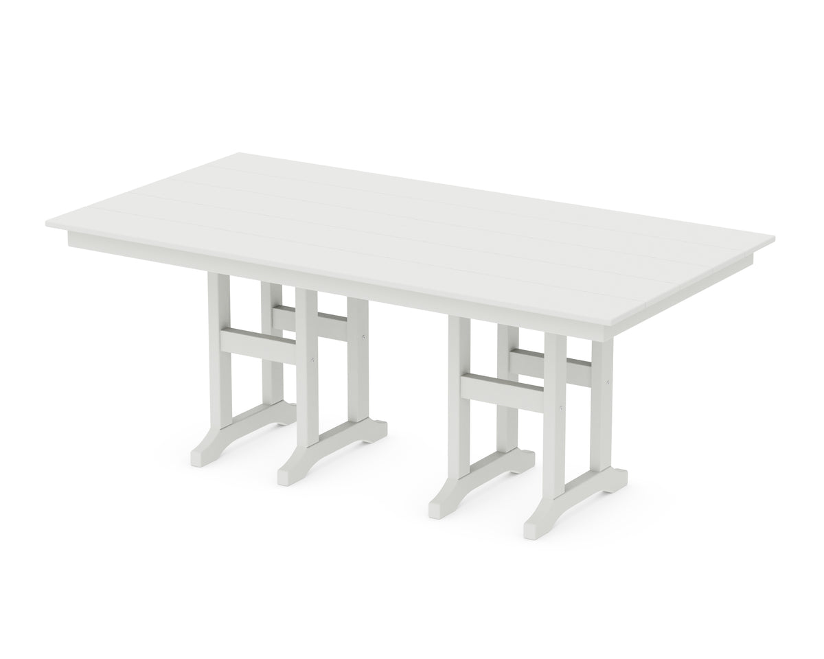 POLYWOOD Farmhouse 37" x 72" Dining Table in Vintage White