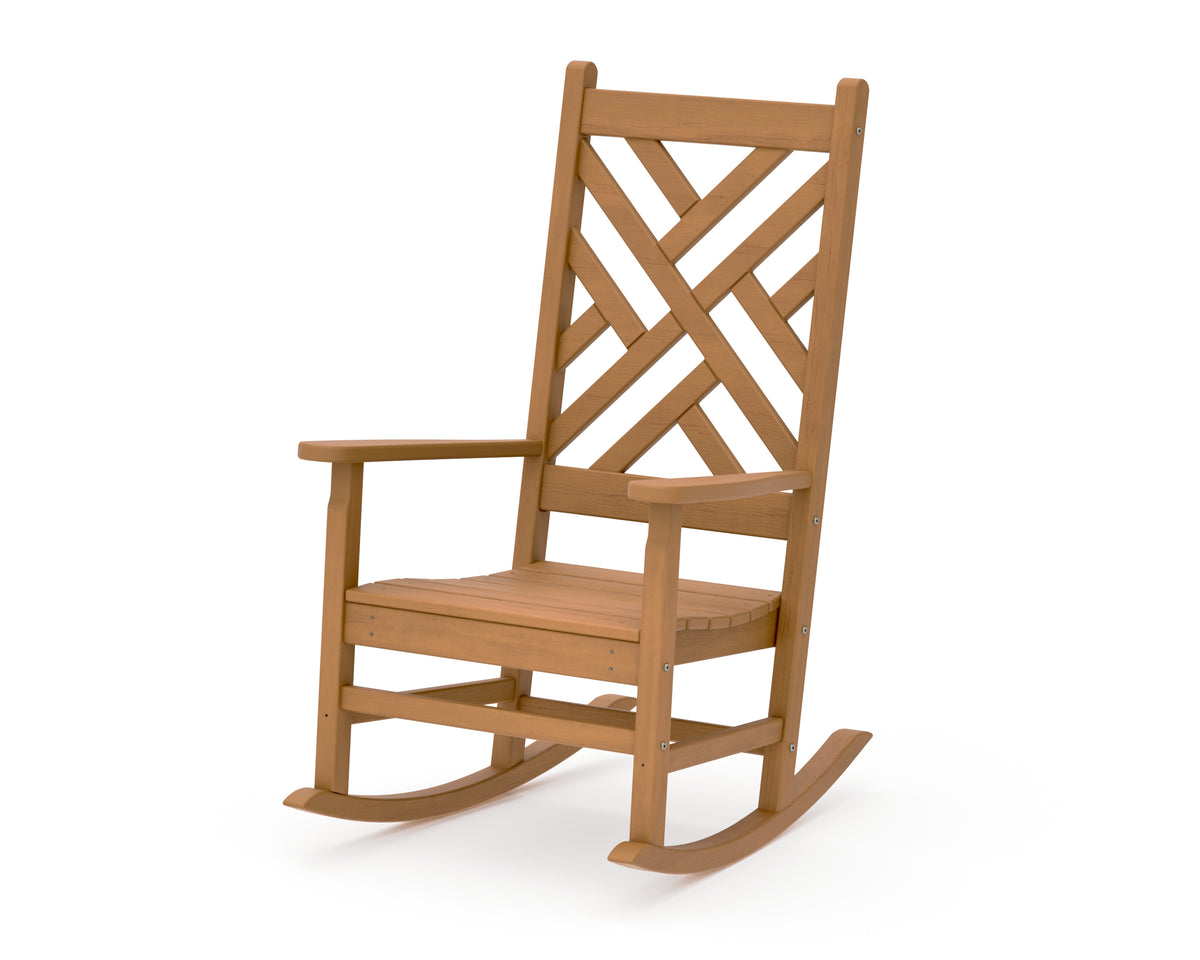 POLYWOOD Chippendale Porch Rocking Chair in Natural