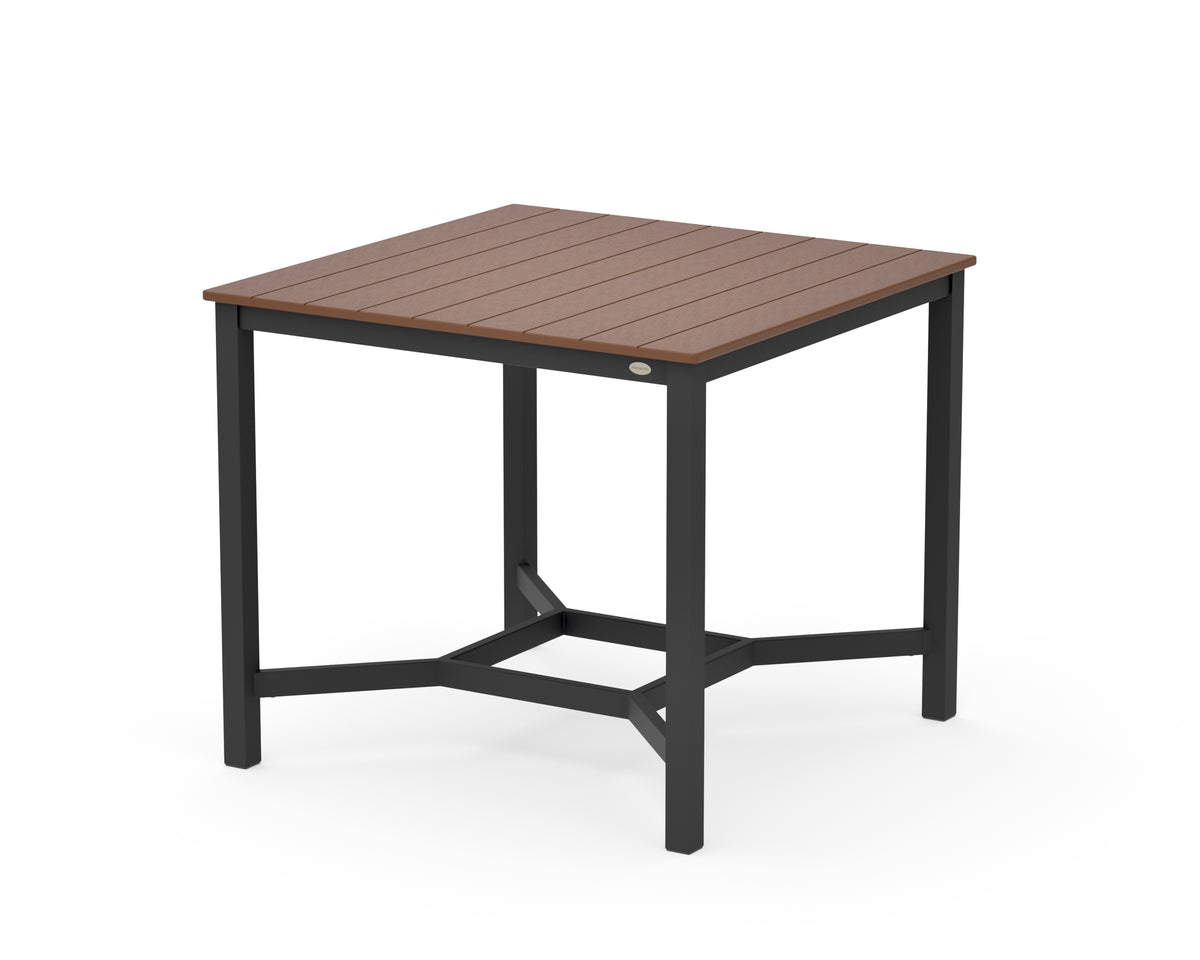 POLYWOOD Main Street 42 x 42 Counter Table in Black / Teak