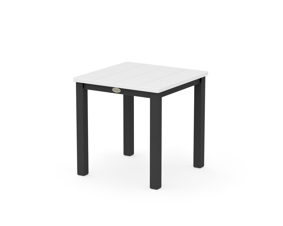 POLYWOOD Main Street 18" Side Table in Black / White