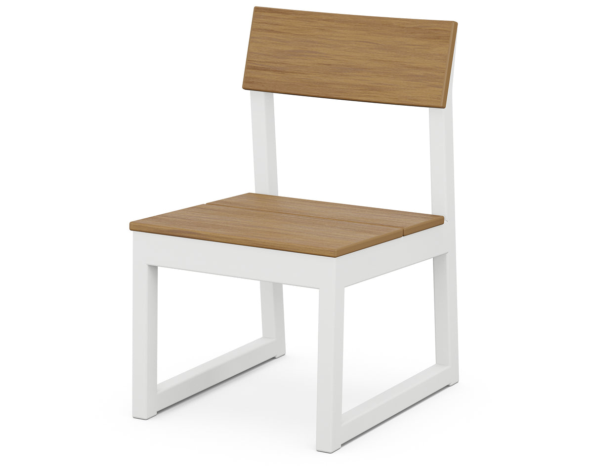 POLYWOOD EDGE Dining Side Chair in White / Natural
