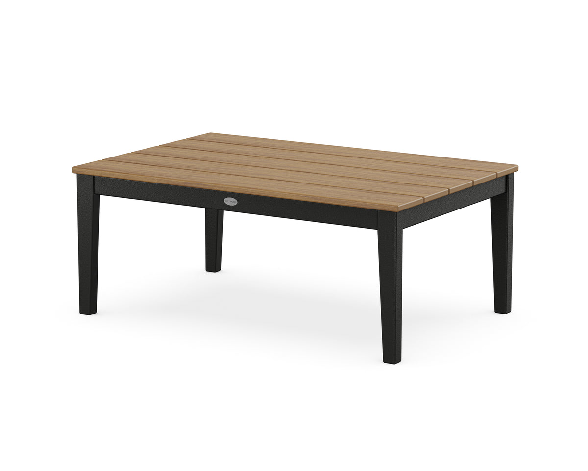POLYWOOD Newport 28" x 42" Coffee Table in Black / Natural