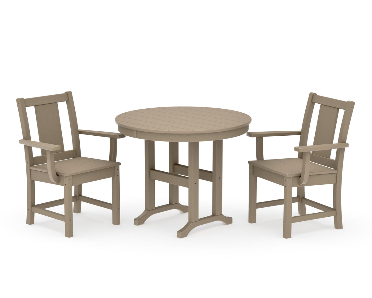 POLYWOOD Prairie 3-Piece Farmhouse Dining Set in Vintage Sahara