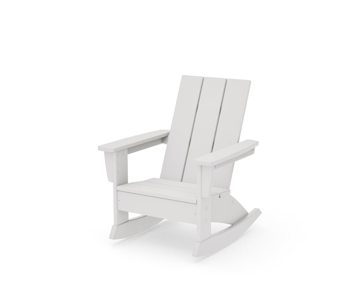POLYWOOD Kids Modern Adirondack Rocking Chair in Vintage White
