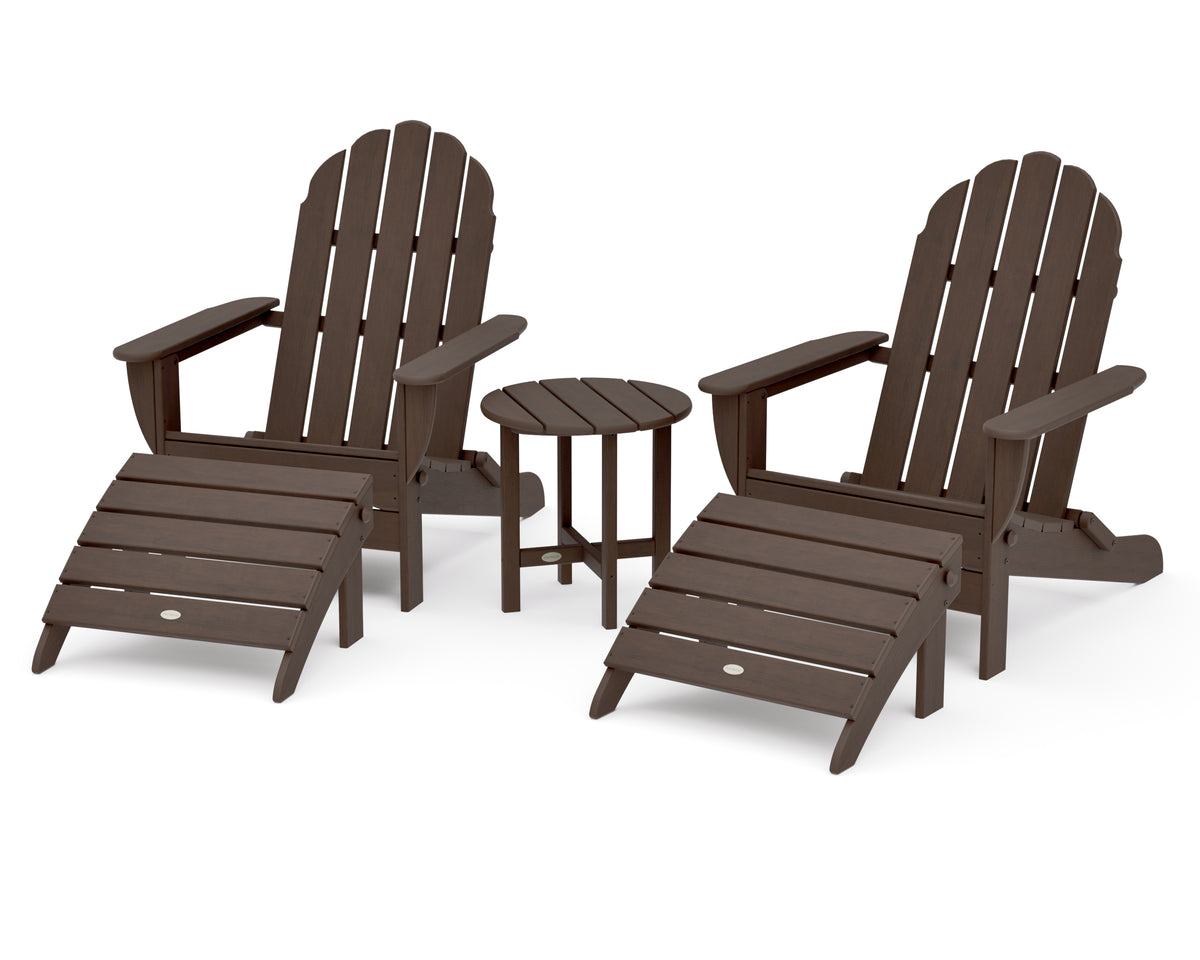 POLYWOOD Classic Oversized Adirondack 5-Piece Casual Set in Kona