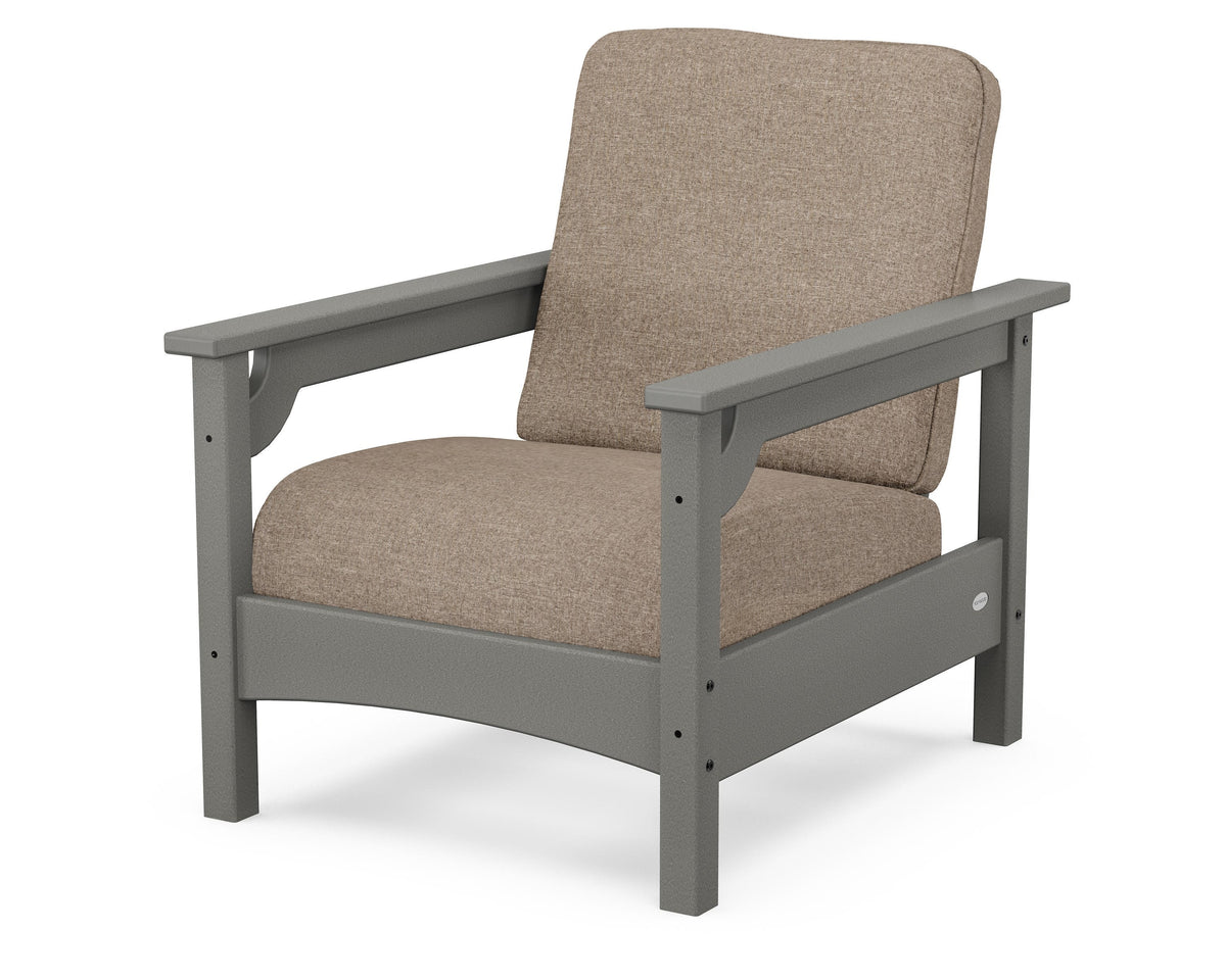 POLYWOOD Club Chair in Slate Grey / Spiced Burlap