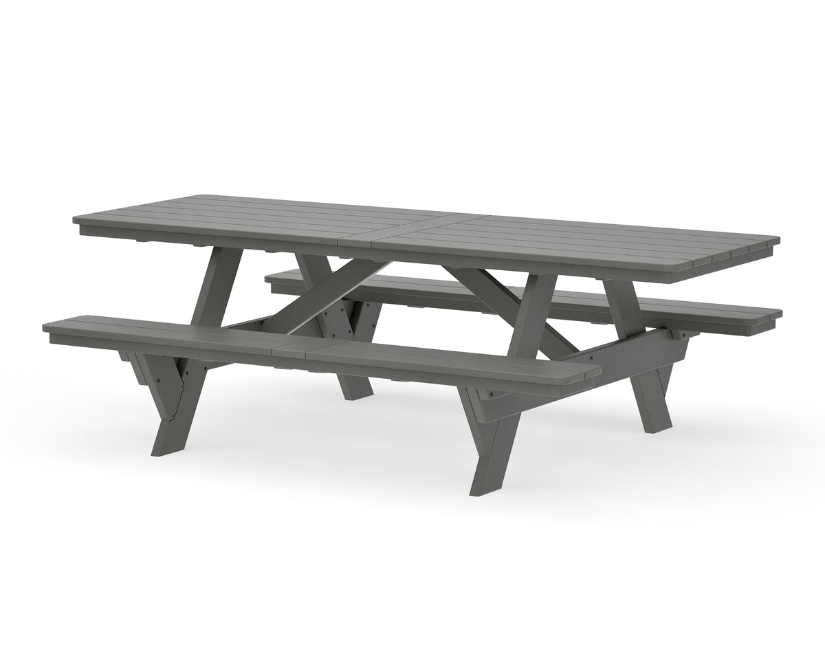 POLYWOOD Rockford 98” ADA Picnic Table in Slate Grey