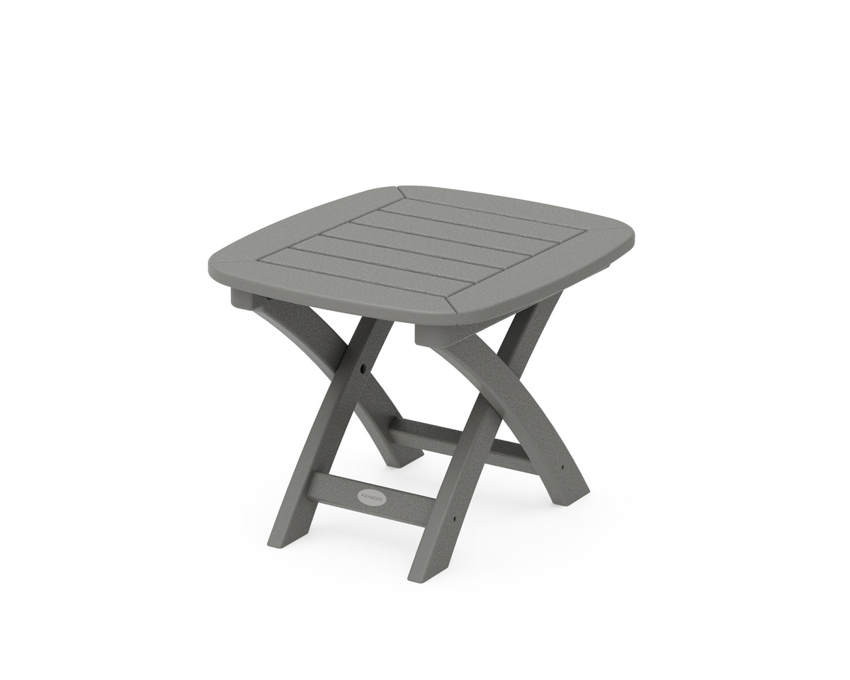 POLYWOOD Nautical 21" x 18" Side Table in Slate Grey