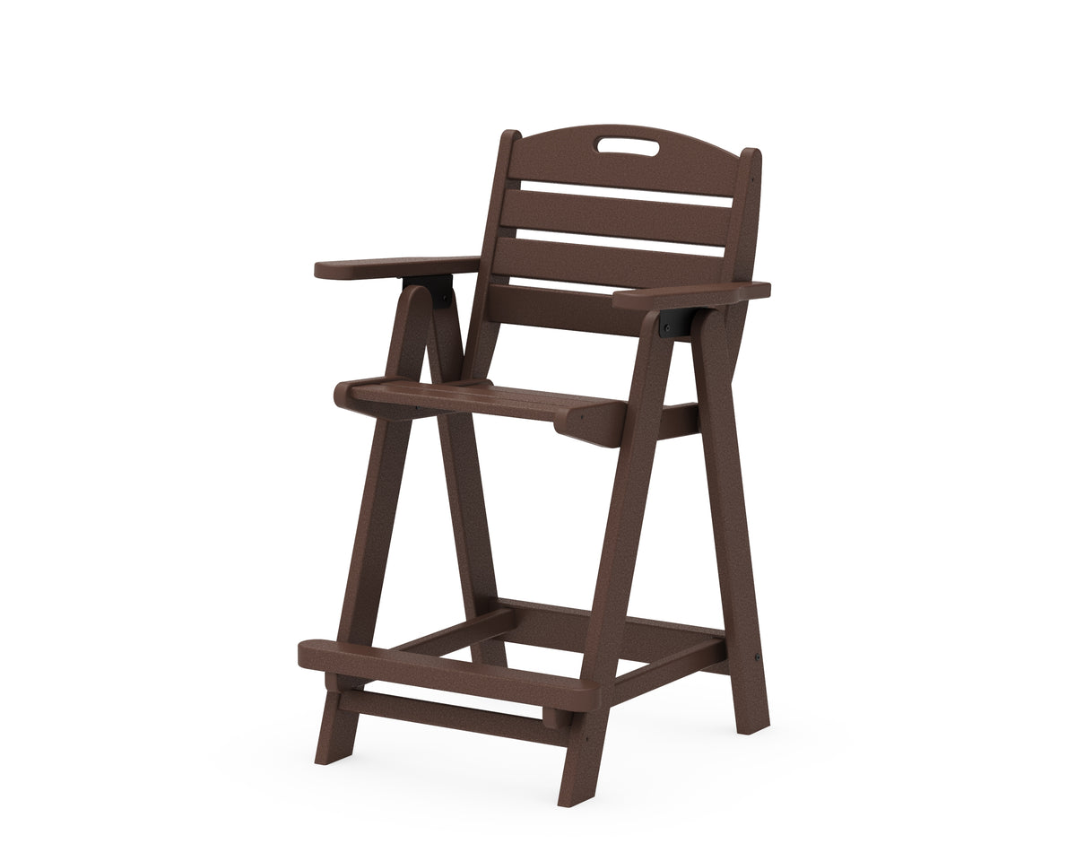 POLYWOOD Nautical Counter Chair in Mahogany