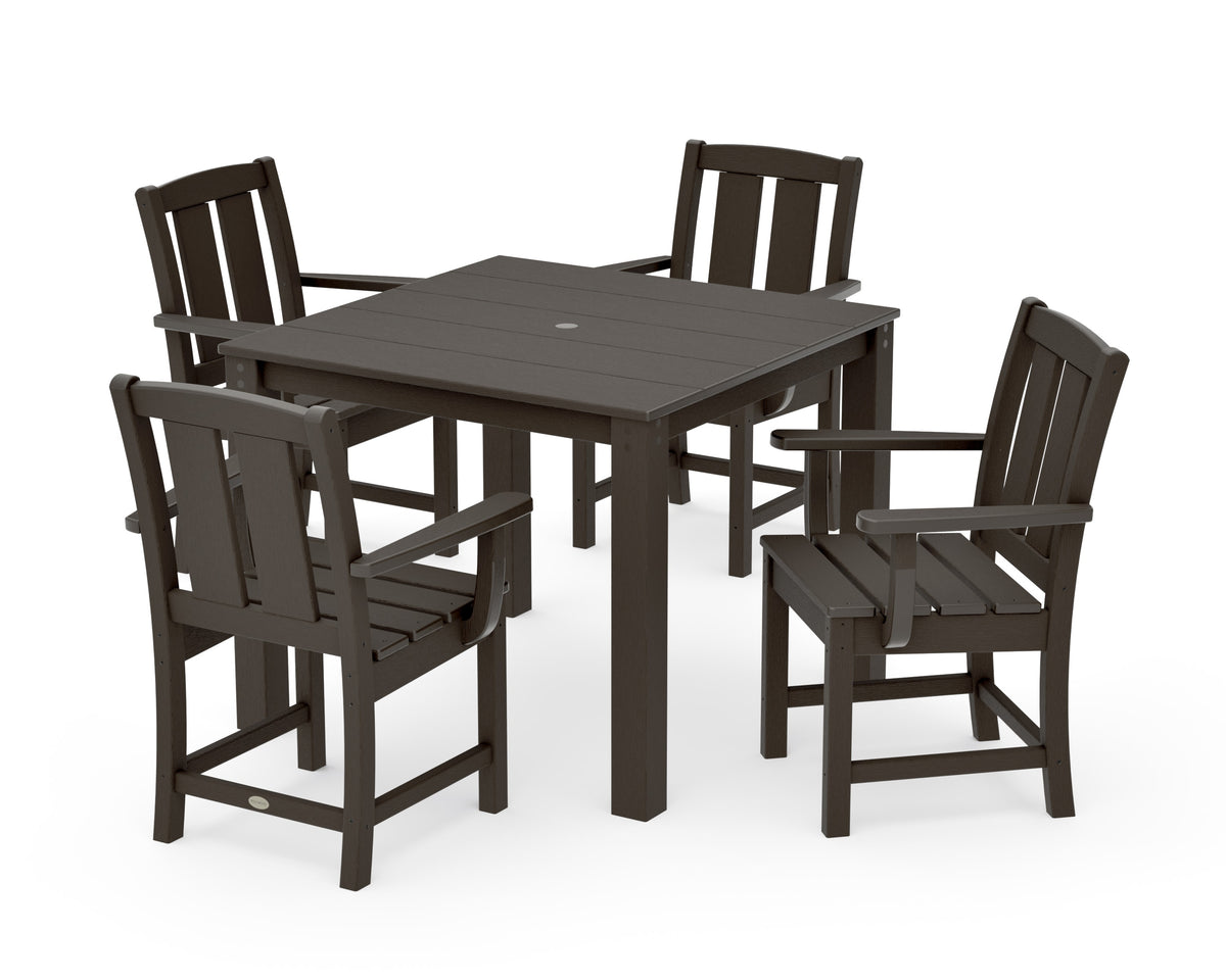 POLYWOOD Mission 5-Piece Parsons Dining Set in Vintage Coffee