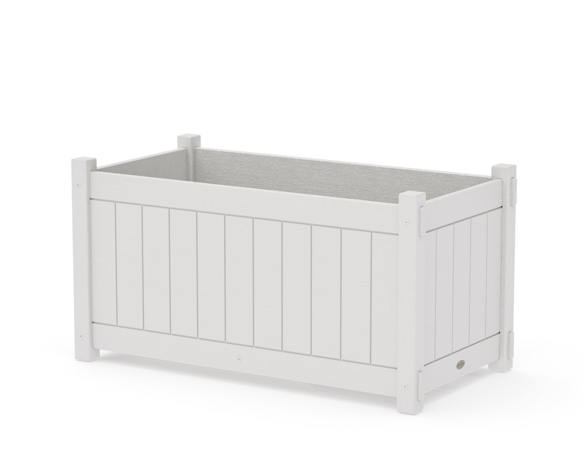 POLYWOOD Vineyard Large Rectangle Double Planter Box in Vintage White