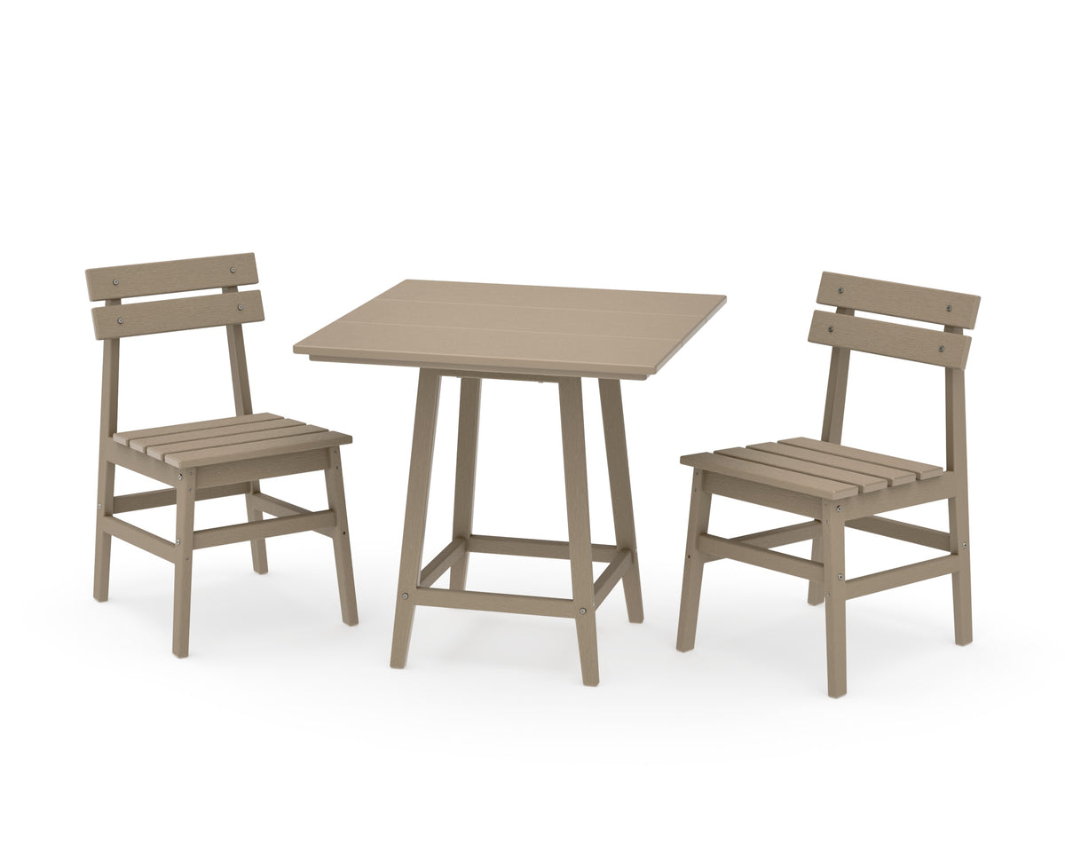 POLYWOOD Modern Studio Plaza Chair 3-Piece Bistro Dining Set in Vintage Sahara