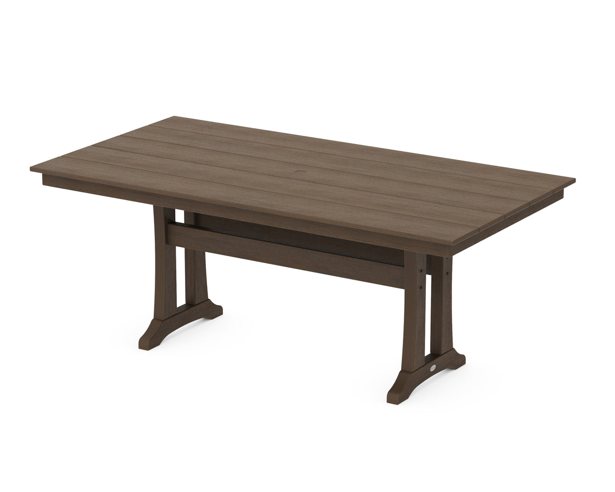 POLYWOOD Farmhouse Trestle 37" x 72" Dining Table in Kona