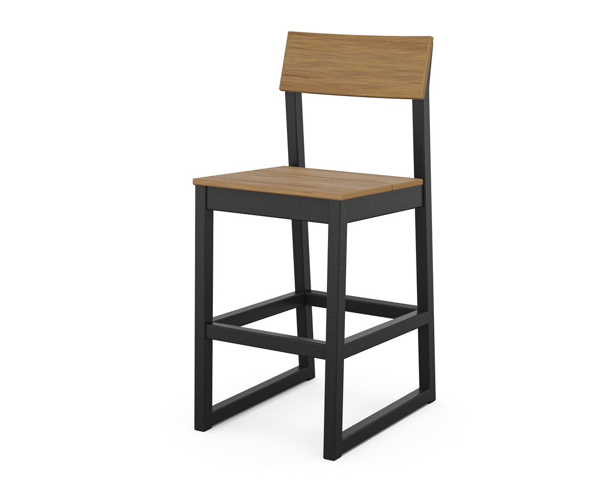 POLYWOOD EDGE Bar Side Chair in Black / Natural