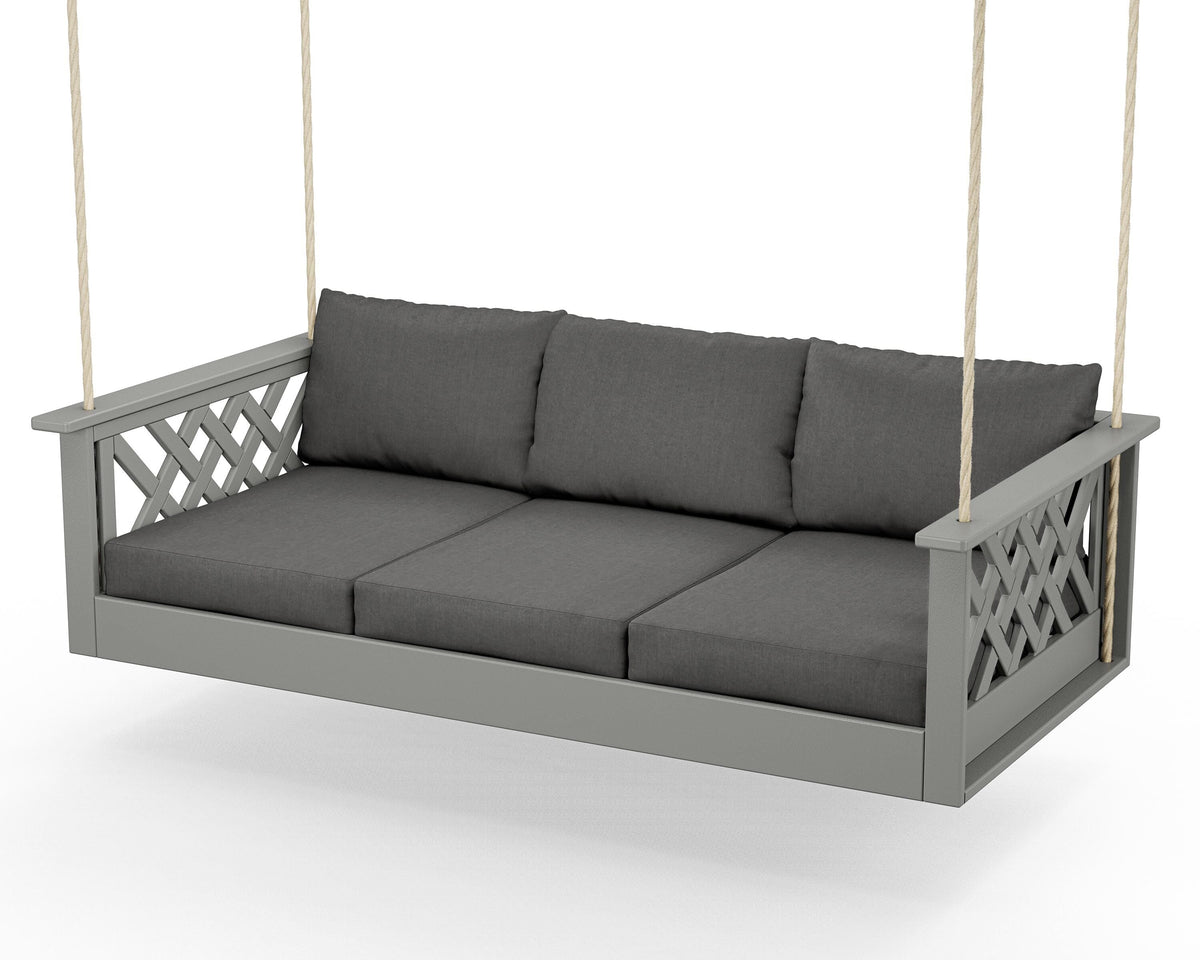 POLYWOOD Wovendale Daybed Swing in Slate Grey / Spectrum Carbon