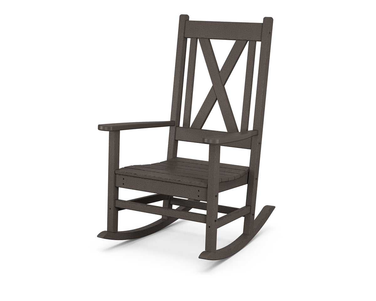 POLYWOOD Braxton Porch Rocking Chair in Vintage Coffee