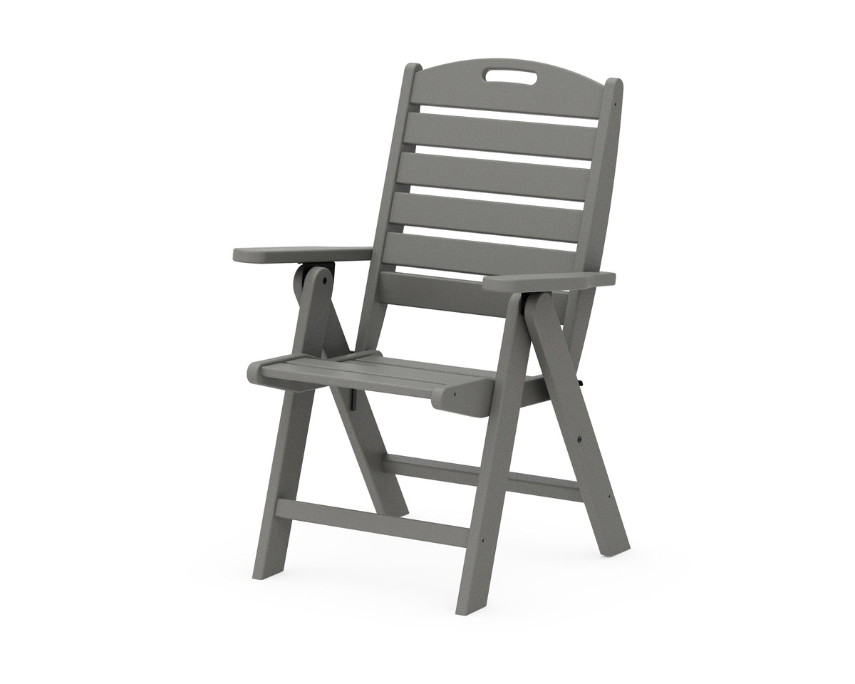 POLYWOOD Nautical Folding Highback Chair in Slate Grey