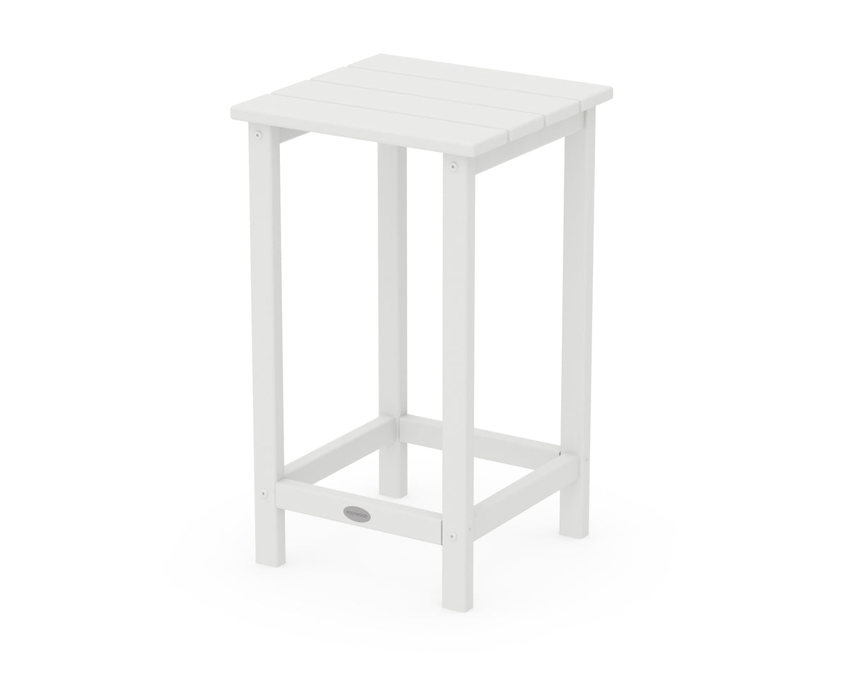 POLYWOOD Long Island 26" Counter Side Table in White