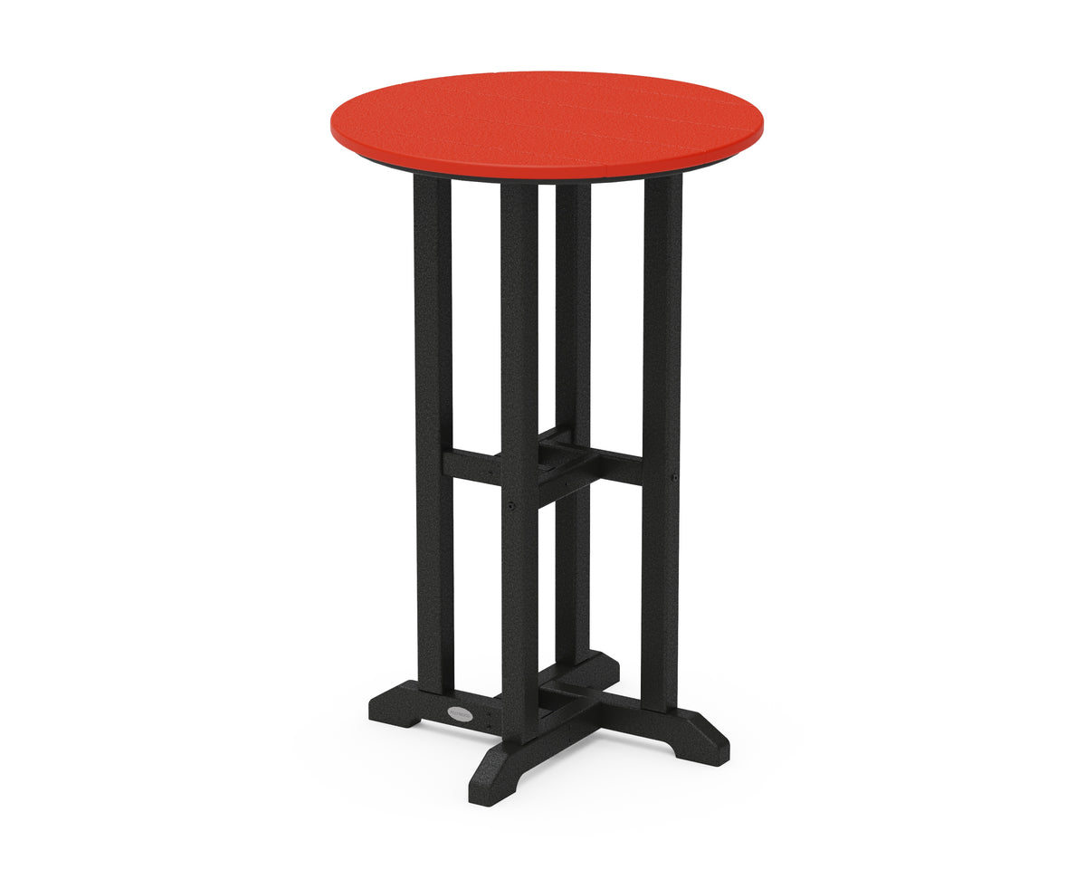 POLYWOOD Contempo 24" Round Counter Table in Black / Sunset Red