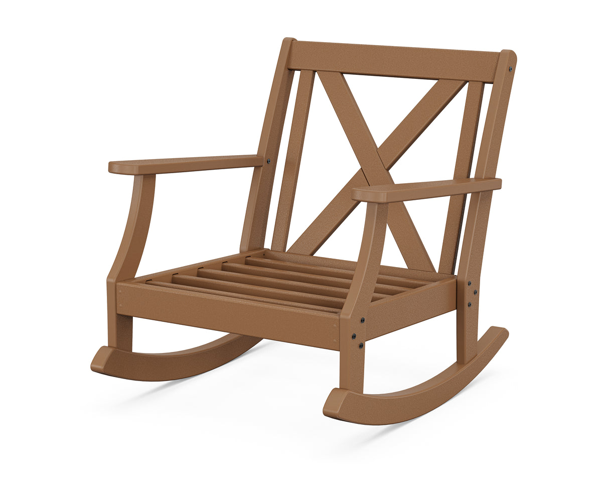POLYWOOD Braxton Deep Seating Rocking Chair Frame in Teak