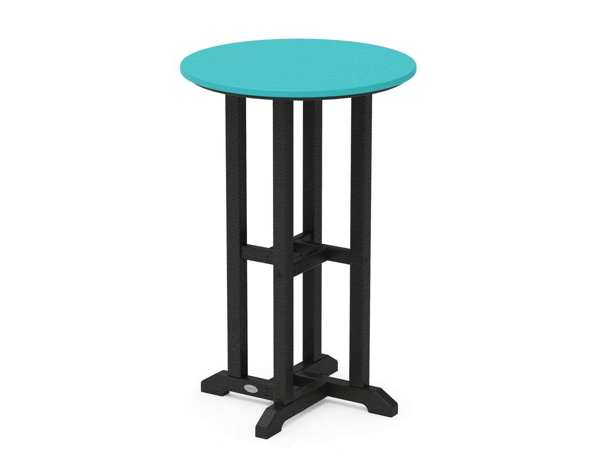 POLYWOOD Contempo 24" Round Counter Table in Black / Aruba