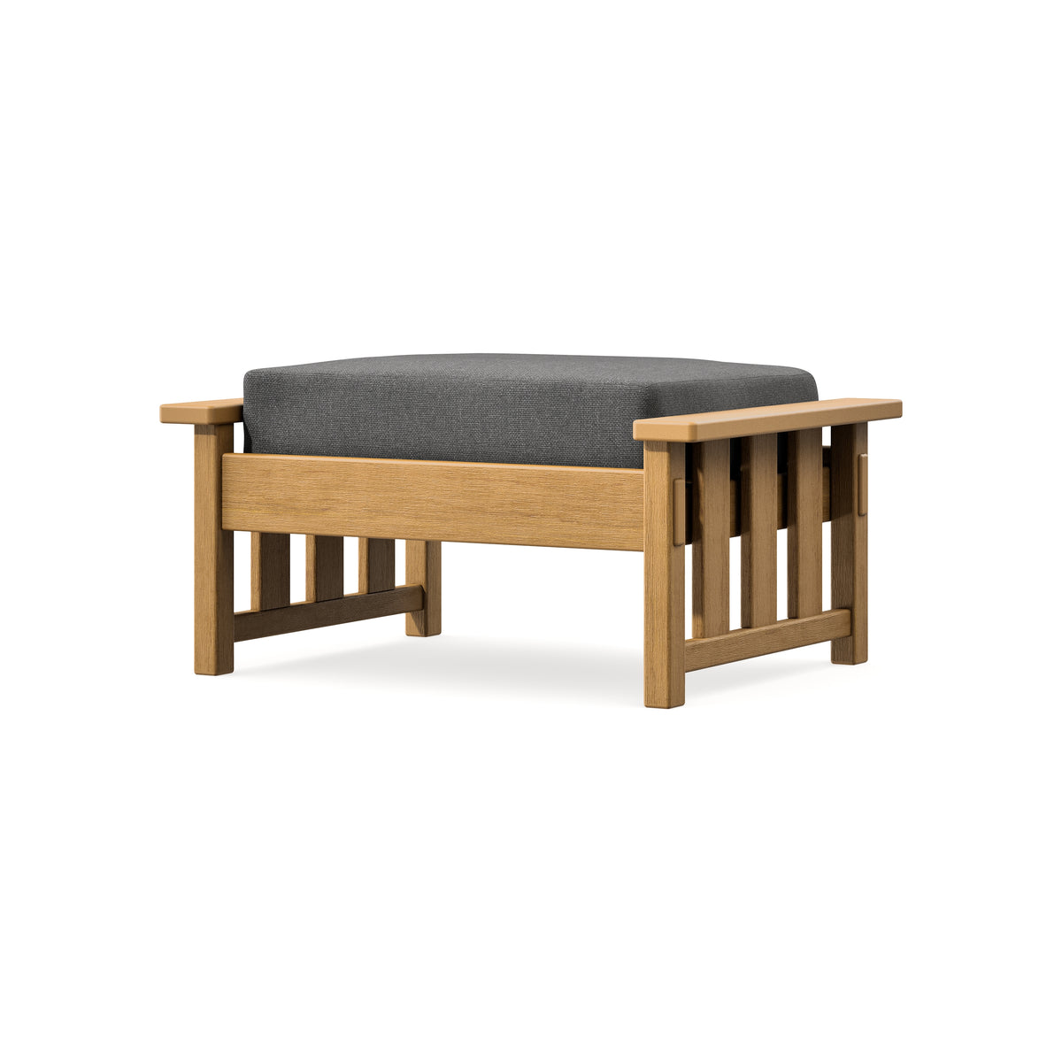 POLYWOOD Acadia Deep Seating Ottoman in Natural / Ash Charcoal