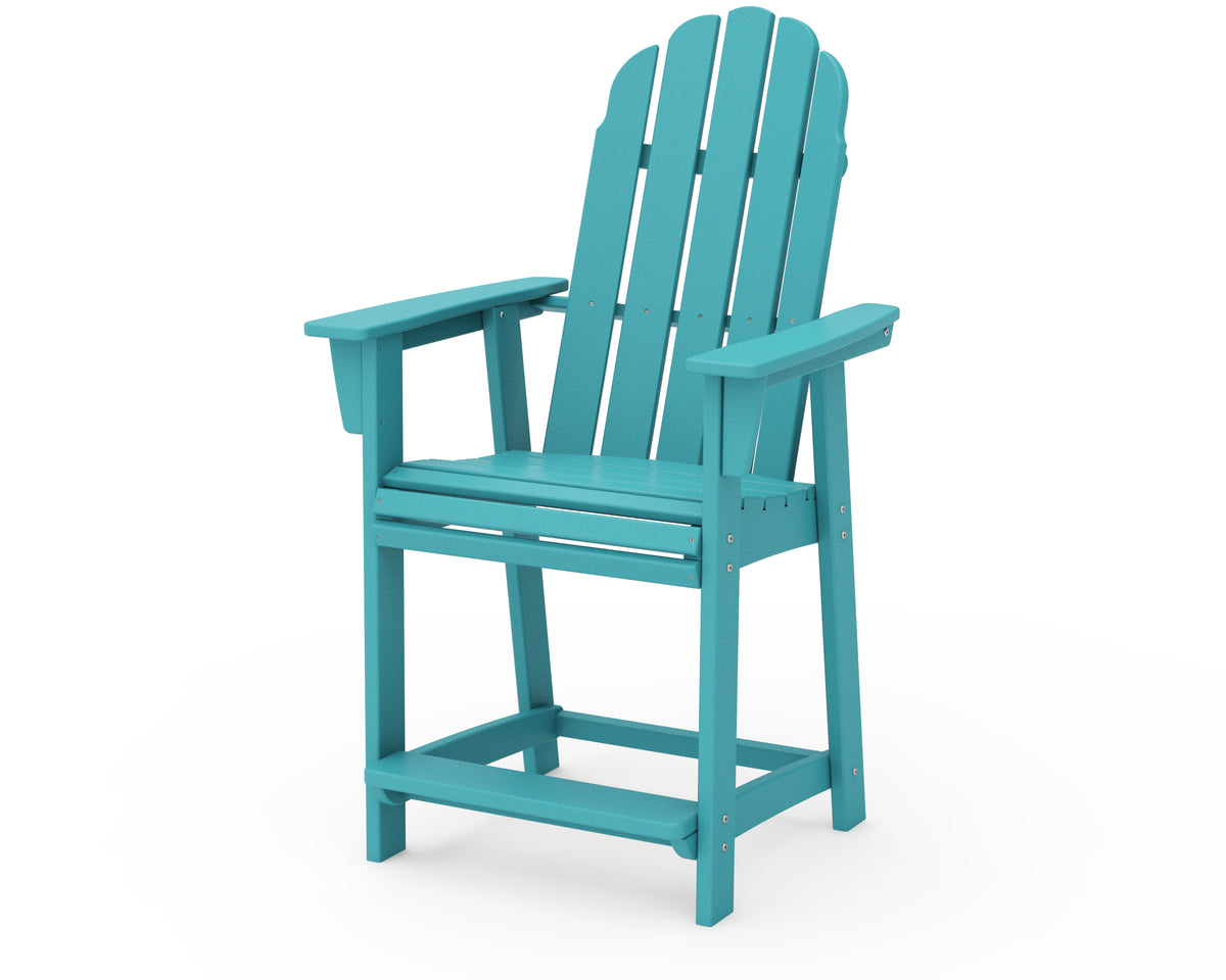 POLYWOOD Vineyard Curveback Adirondack Counter Chair in Aruba