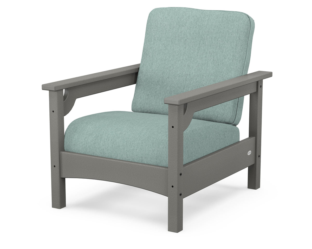 POLYWOOD Club Chair in Slate Grey / Glacier Spa