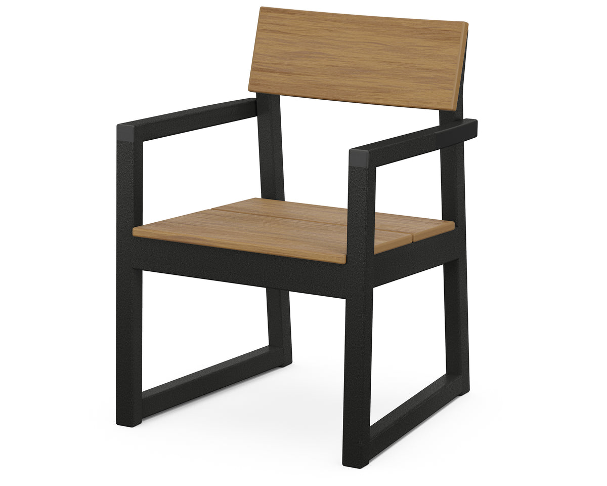 POLYWOOD EDGE Dining Arm Chair in Black / Natural