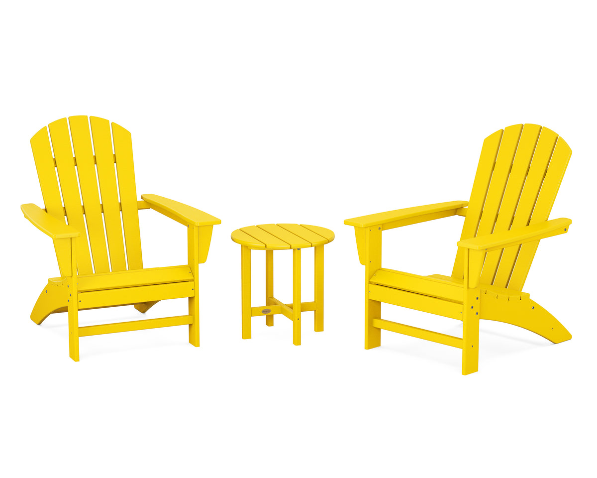 POLYWOOD Nautical 3-Piece Adirondack Set in Lemon