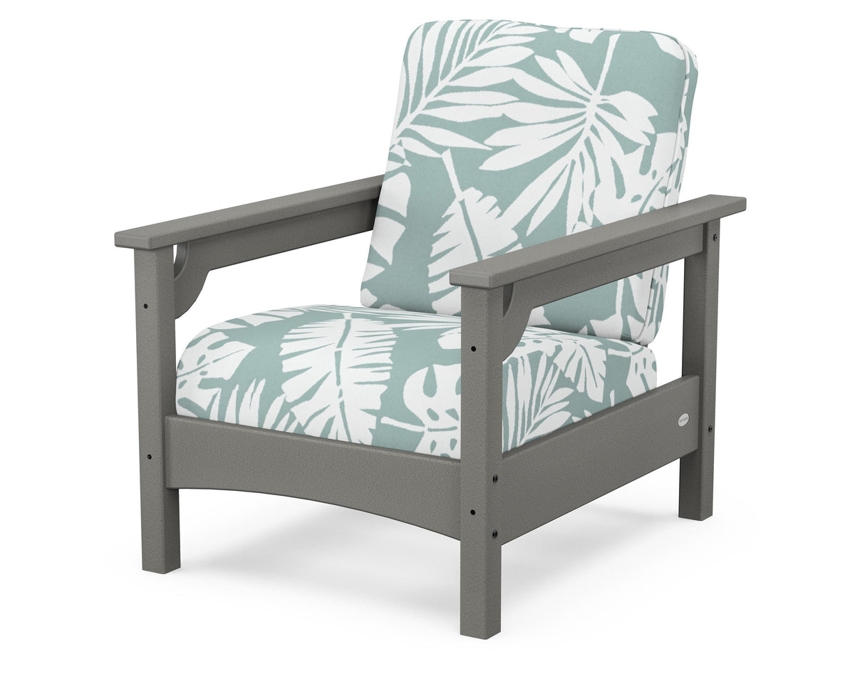 POLYWOOD Club Chair in Slate Grey / Leaf Glacier Spa