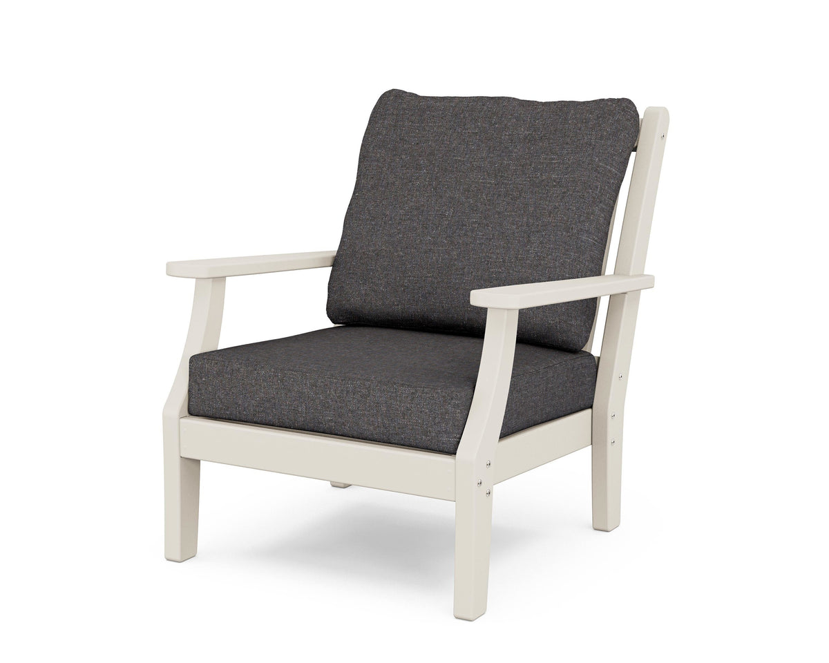 POLYWOOD Wovendale Deep Seating Chair in Sand / Ash Charcoal
