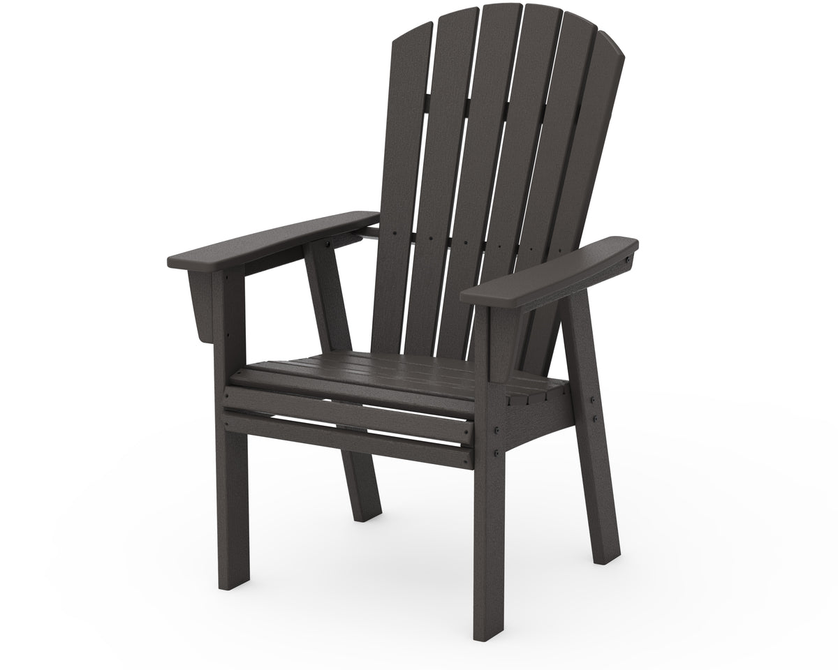 POLYWOOD Nautical Curveback Adirondack Dining Chair in Vintage Coffee