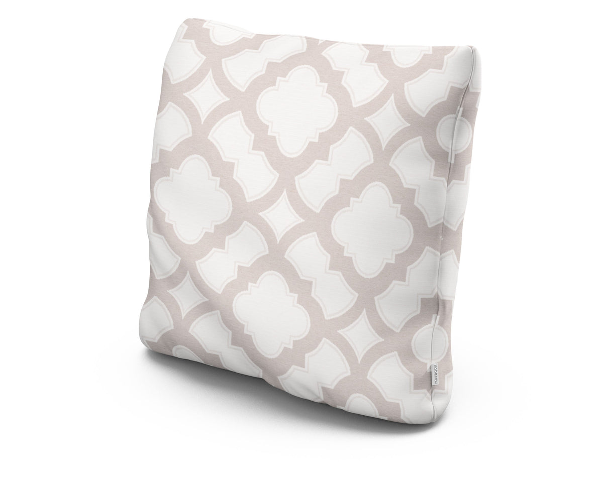 POLYWOOD 22" Outdoor Throw Pillow in Trellis Dune Burlap