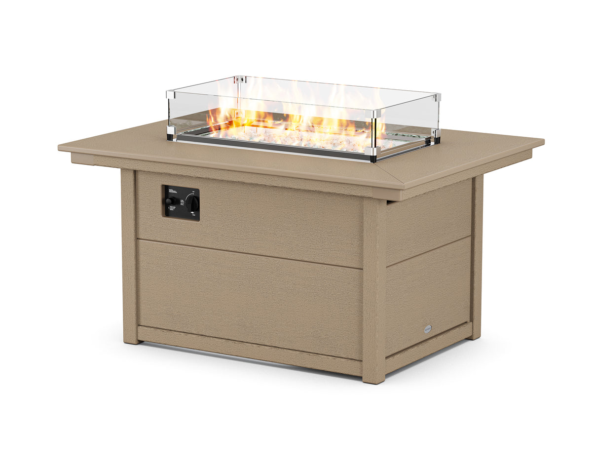 POLYWOOD Rectangle 34"x46" Fire Pit Table in Vintage Sahara