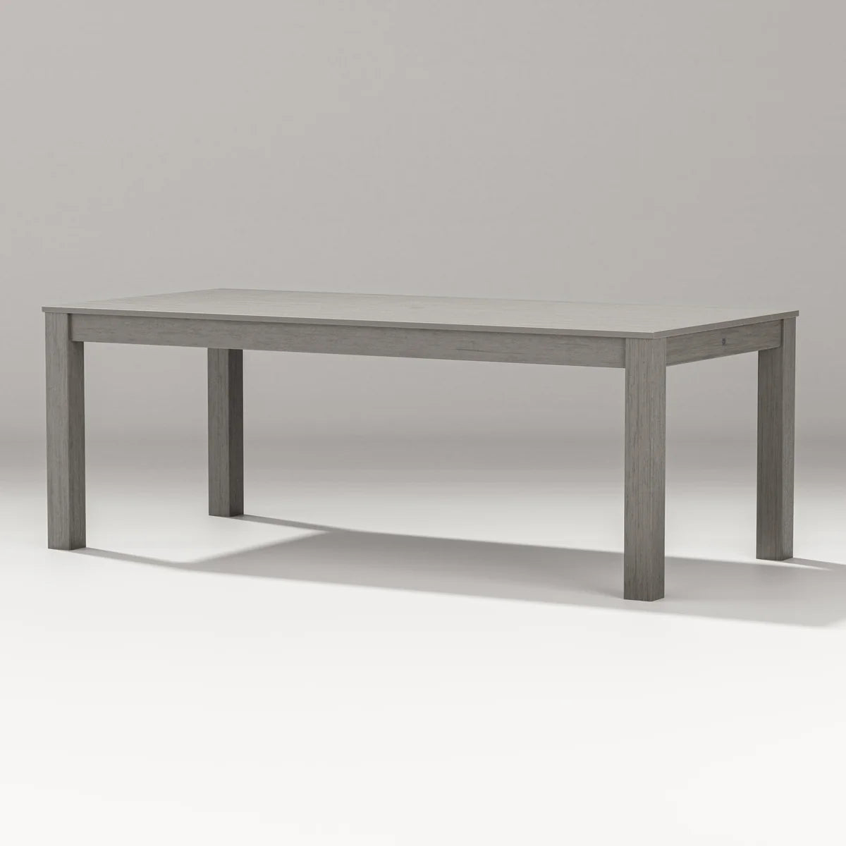 Gray wooden table on a white background