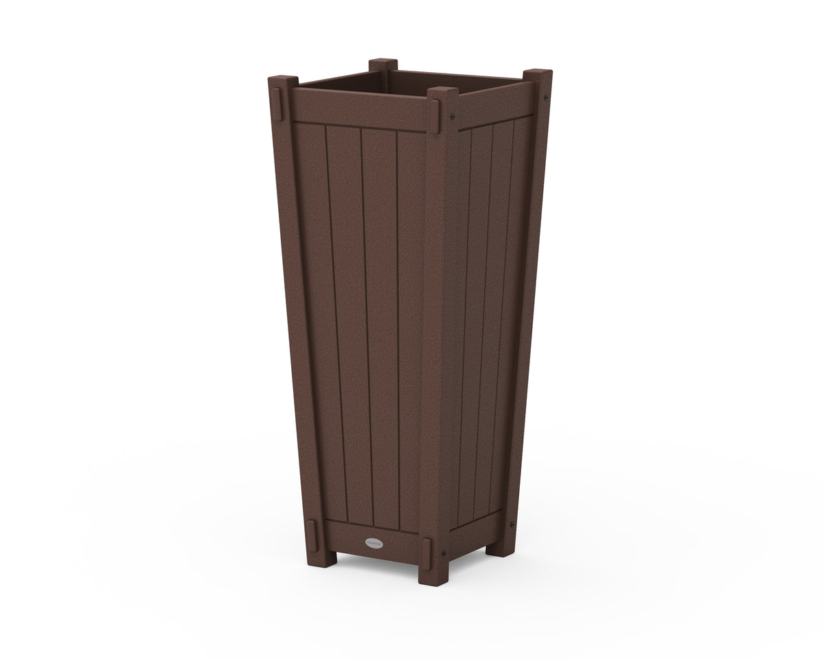 POLYWOOD Vineyard Tapered Square Tall Planter Box in Mahogany