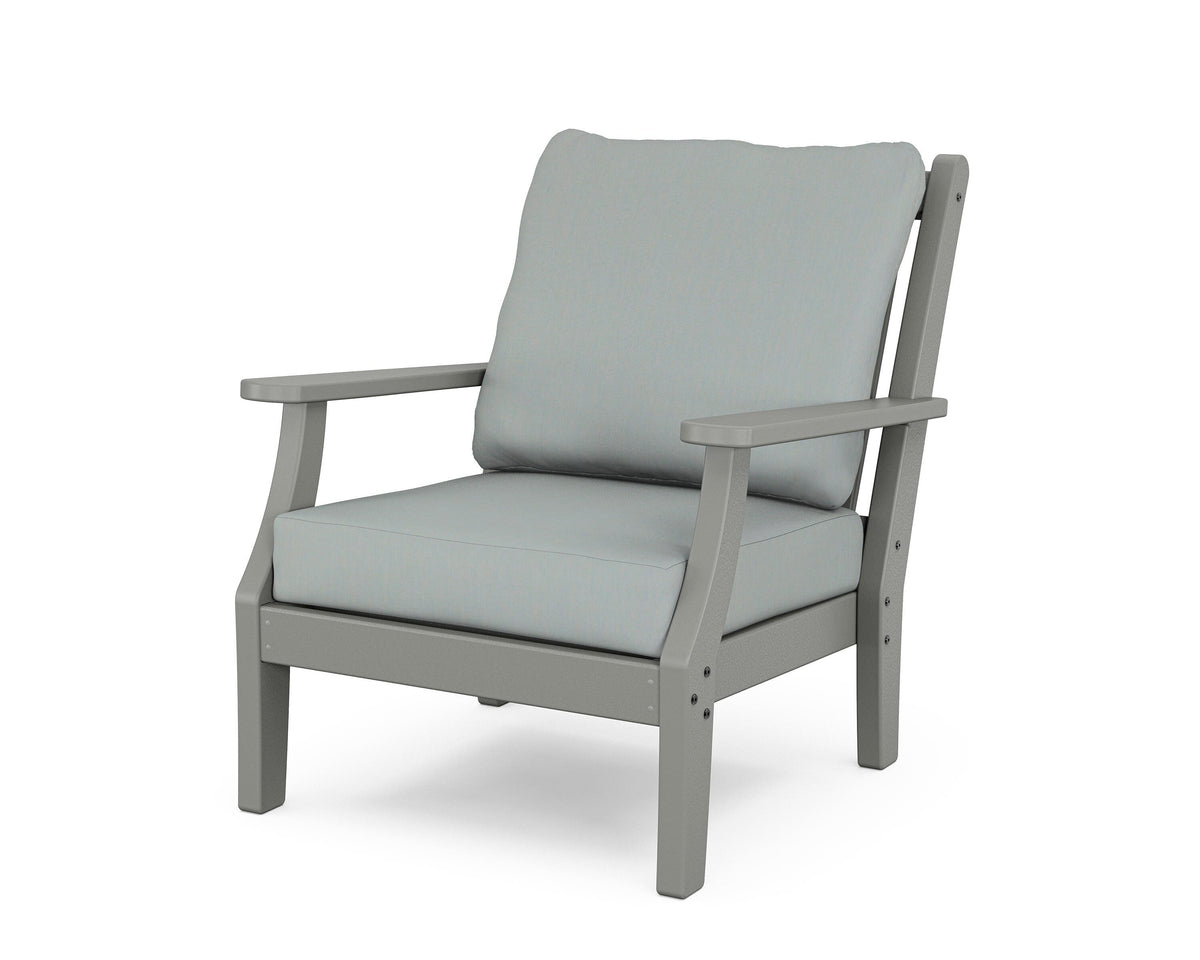 POLYWOOD Wovendale Deep Seating Chair in Slate Grey / Spa