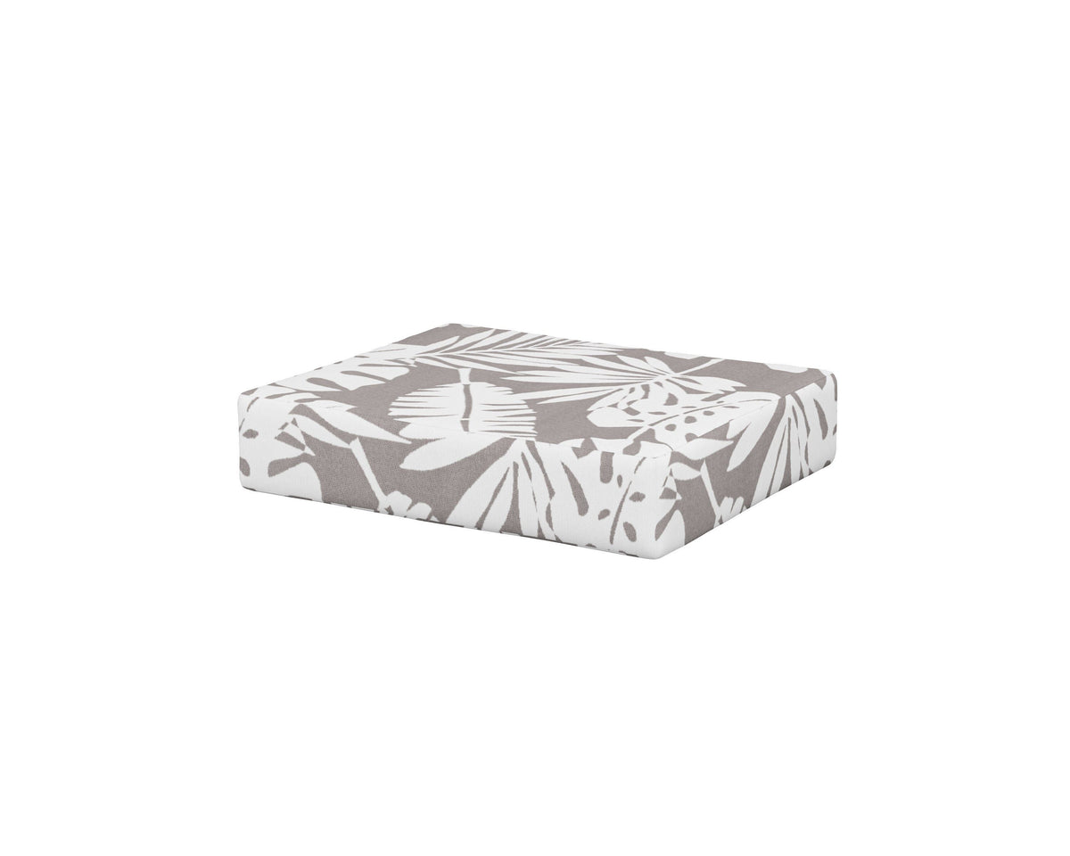POLYWOOD Acadia Ottoman Cushion in Leaf Grey Mist