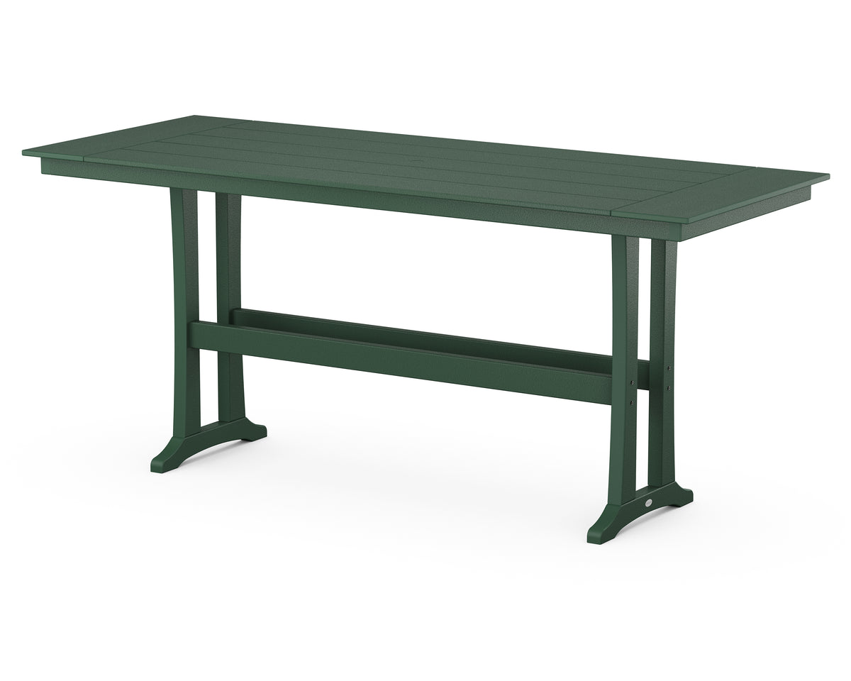 POLYWOOD Farmhouse Trestle 38" x 96" Bar Table in Green
