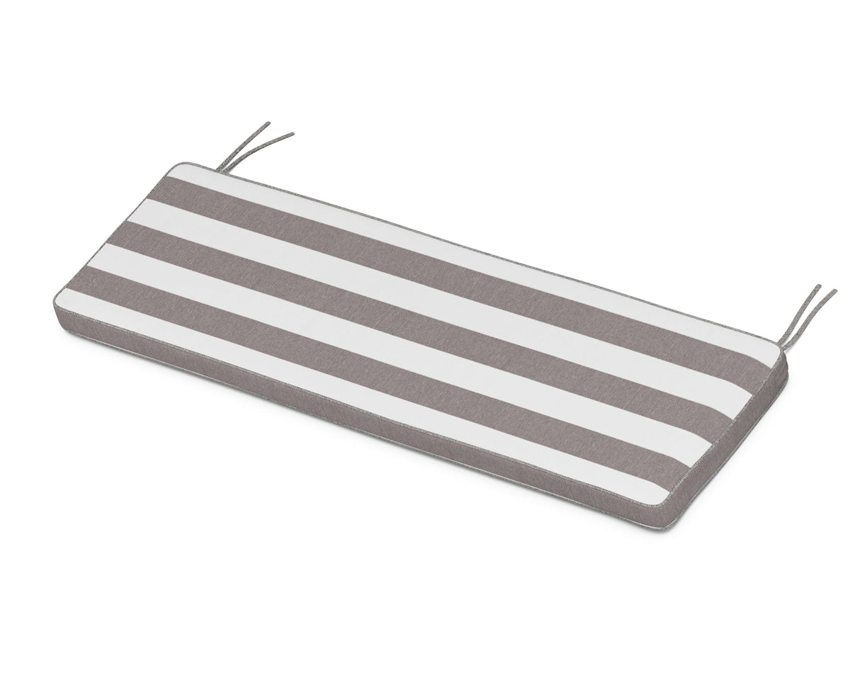 POLYWOOD Chinoiserie 60" Bench Seat Cushion in Cabana Stripe Grey Mist