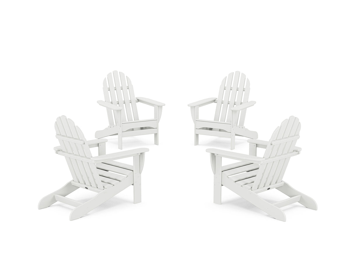 POLYWOOD 4-Piece Classic Adirondack Conversation Set in White